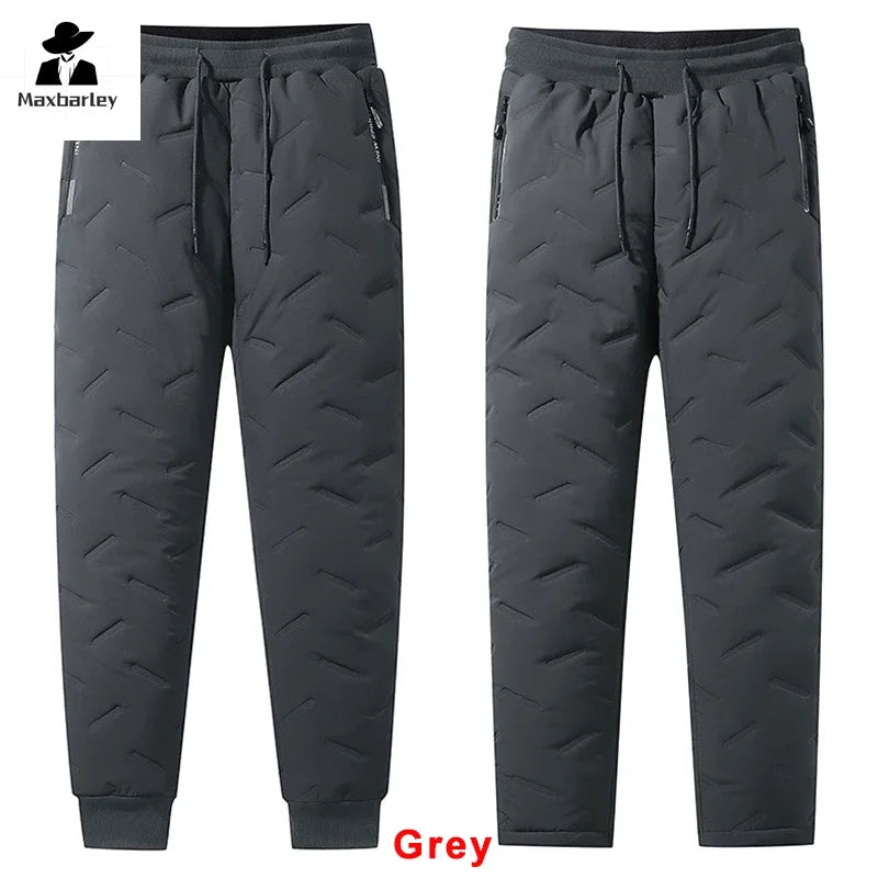 Winter Zip Pockets Thicken Fleece Sweatpants