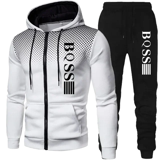 New Men's Clothing Sweatshirt Suit Fall Winter Zipper Suit Sweater