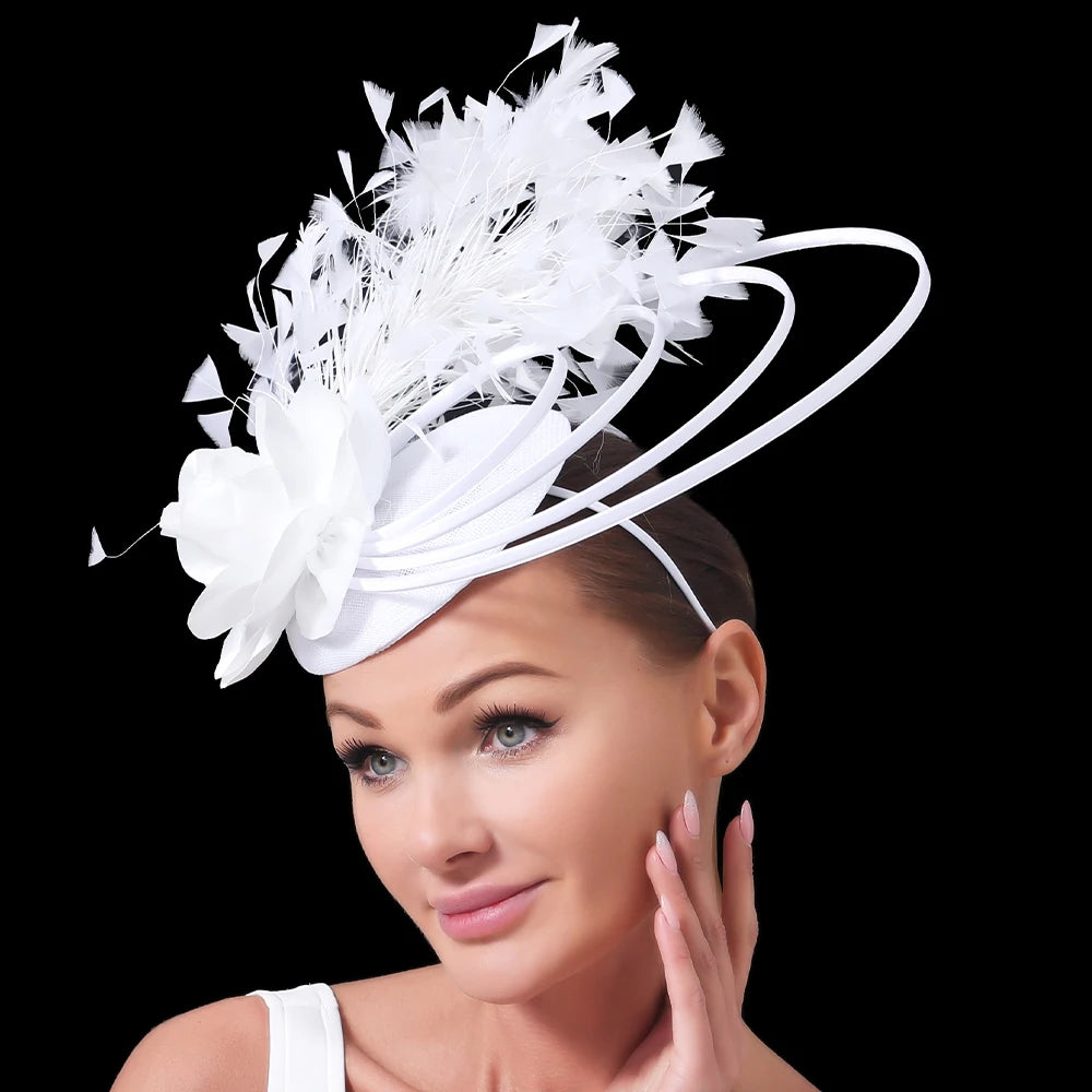 New Beige Race Occasion Fascinator Hats Bowknot Bridal  Church