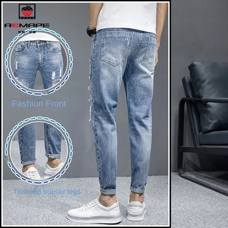 New Fashion Stylish Cowboy Men's Slim Casual Jeans