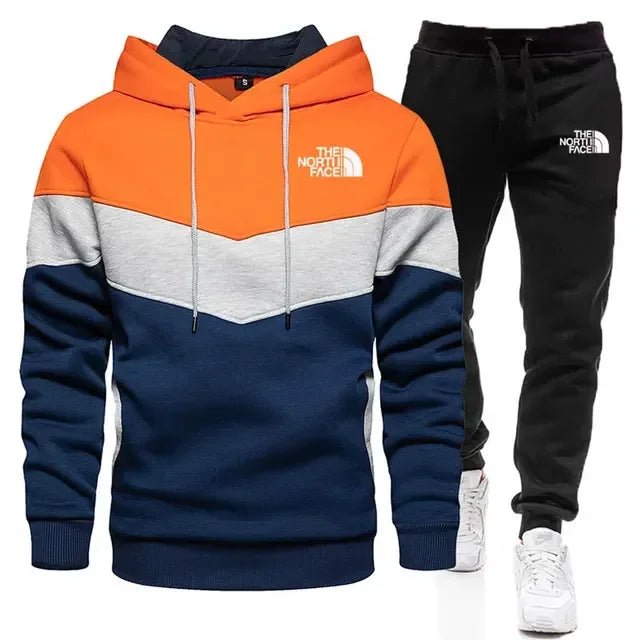 Men's spring and autumn sweatpants two-piece set printed