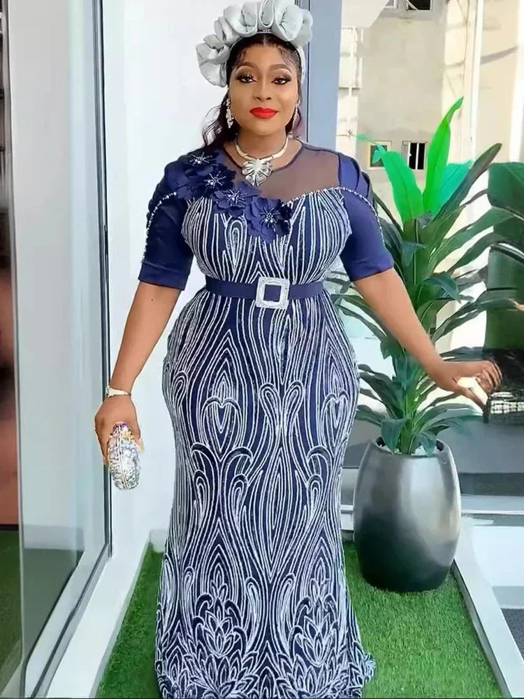 Luxury Sequin Dresses For Women Dubai African Wedding Party