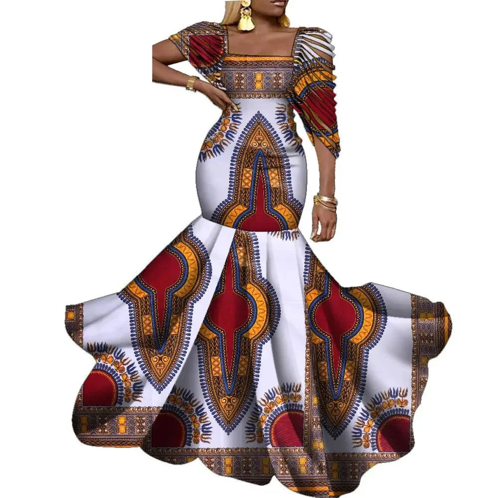 African Dresses for Women Wedding Party Elegant Lady Wax