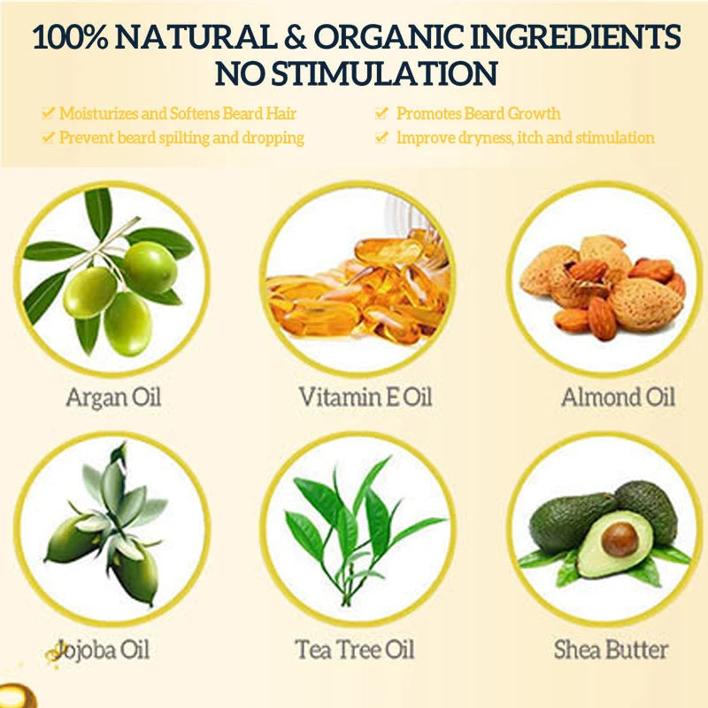 Natural Beard Balm Wax Man Beard Growth Oil Moisturizing