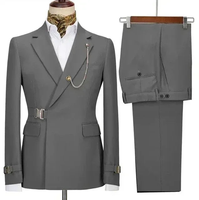 Suits For Men Pieces Set Elegant Wedding Party Luxury Blazers