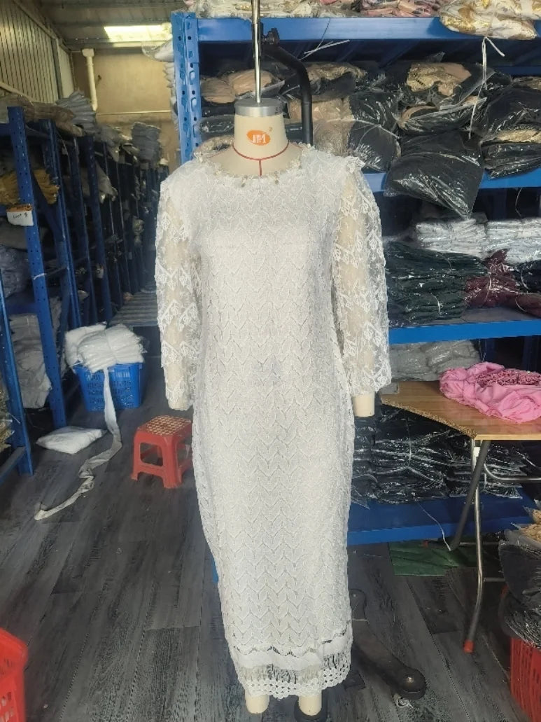 White African Elegant Dresses For Women Hollow Out New Fashion