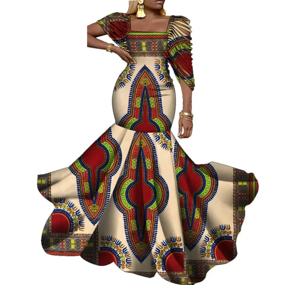 African Dresses for Women Wedding Party Elegant Lady Wax