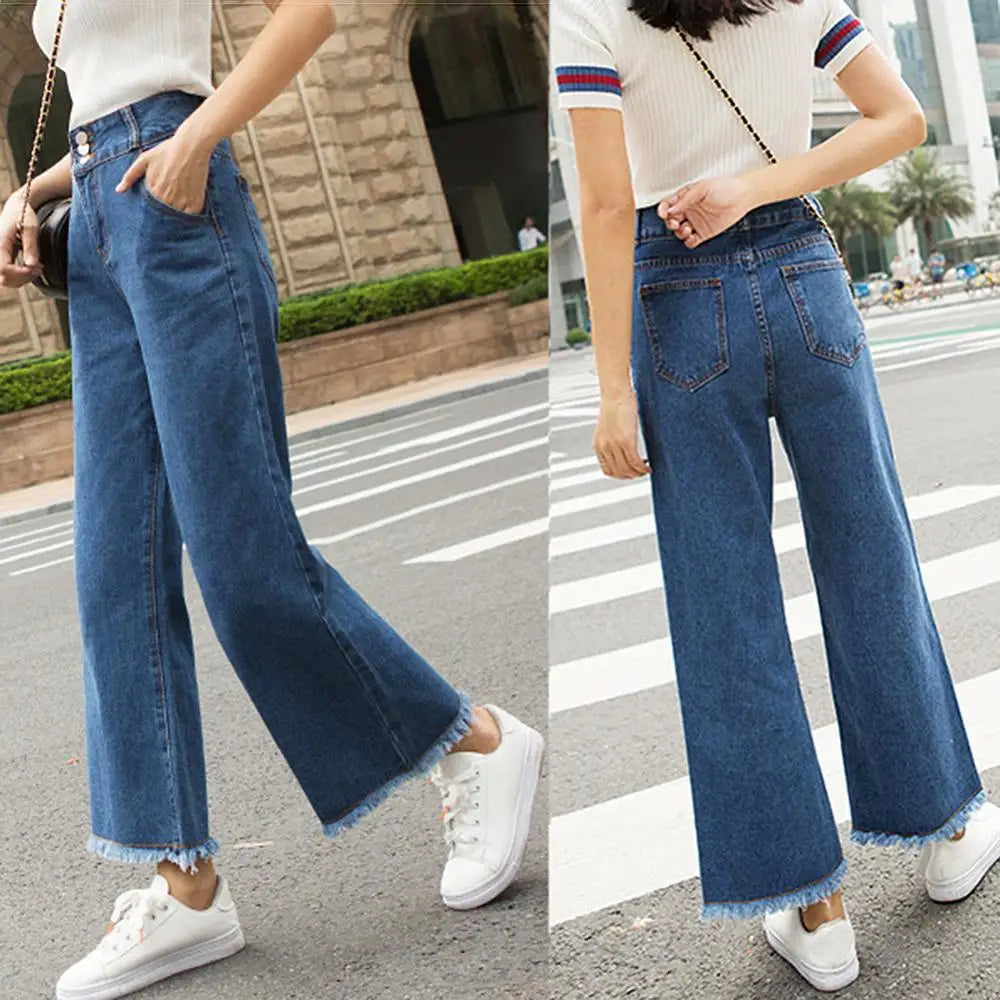 Straight Women Pants High Waist Loose Trousers