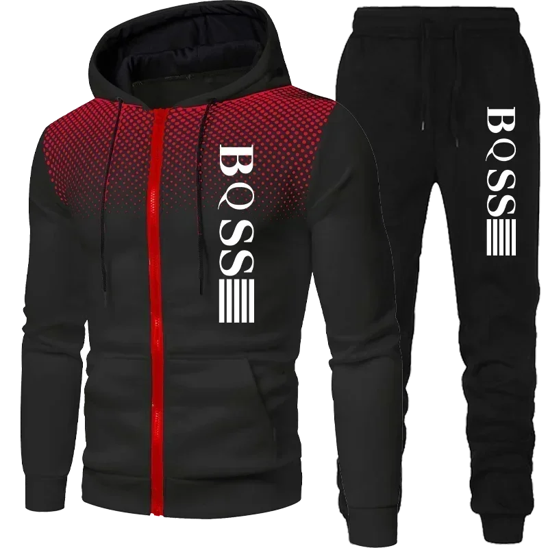 New Men's Clothing Sweatshirt Suit Fall Winter Zipper Suit Sweater