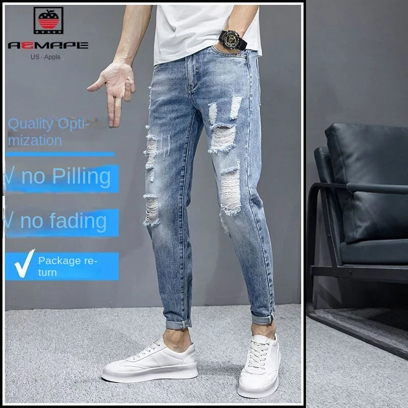 New Fashion Stylish Cowboy Men's Slim Casual Jeans