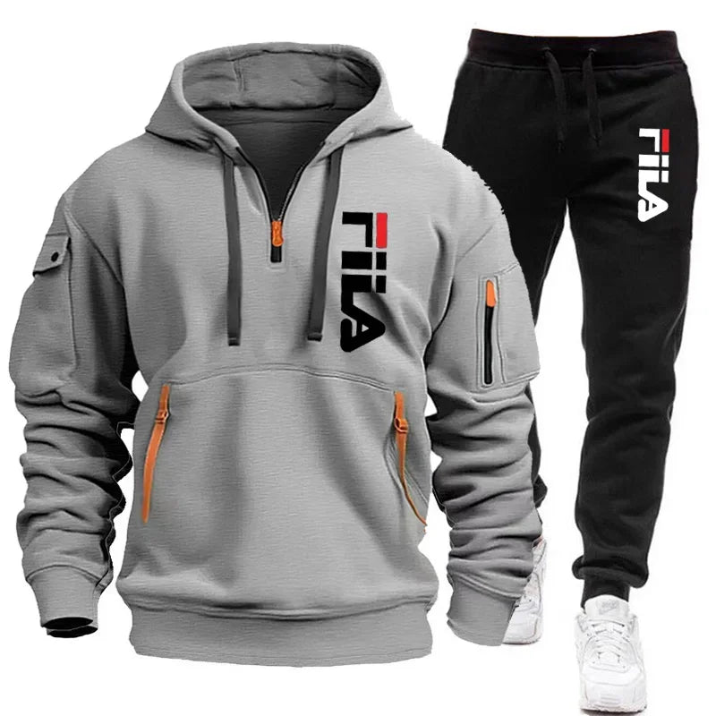 Men's autumn and winter hoodie + pants two-piece loose fashion
