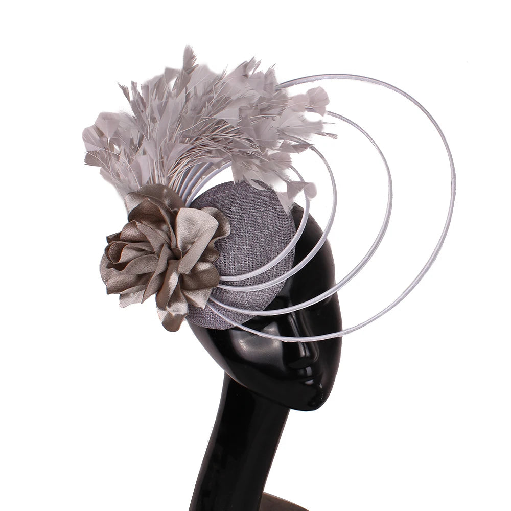 New Beige Race Occasion Fascinator Hats Bowknot Bridal  Church