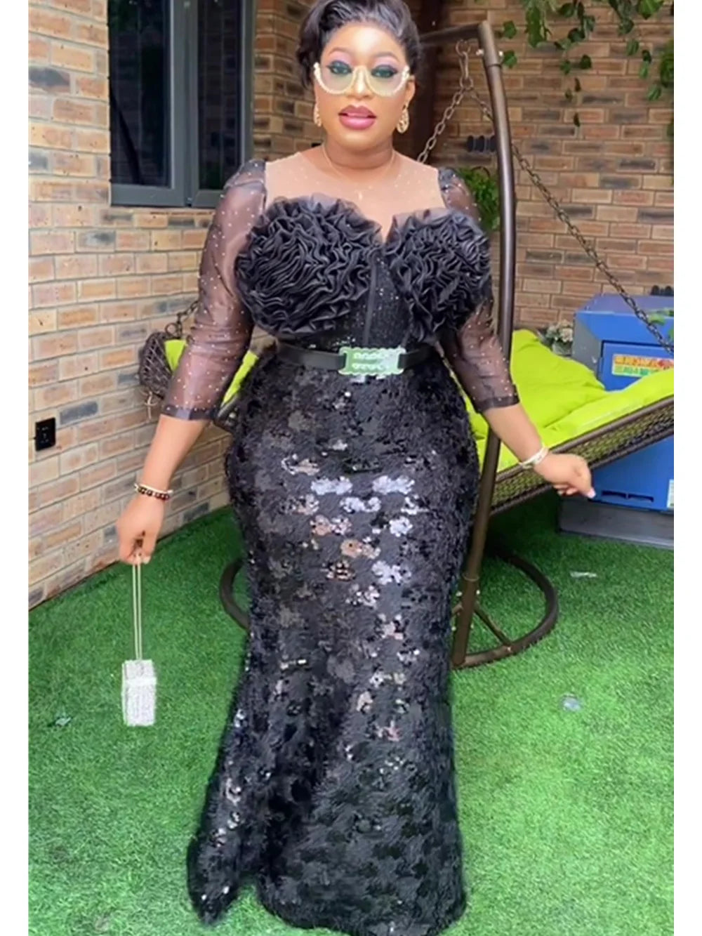 African Party Dresses for Women Dashiki Ankara  Wedding Gown