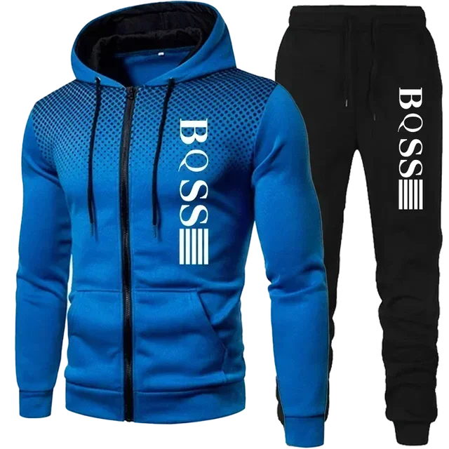 New Men's Clothing Sweatshirt Suit Fall Winter Zipper Suit Sweater