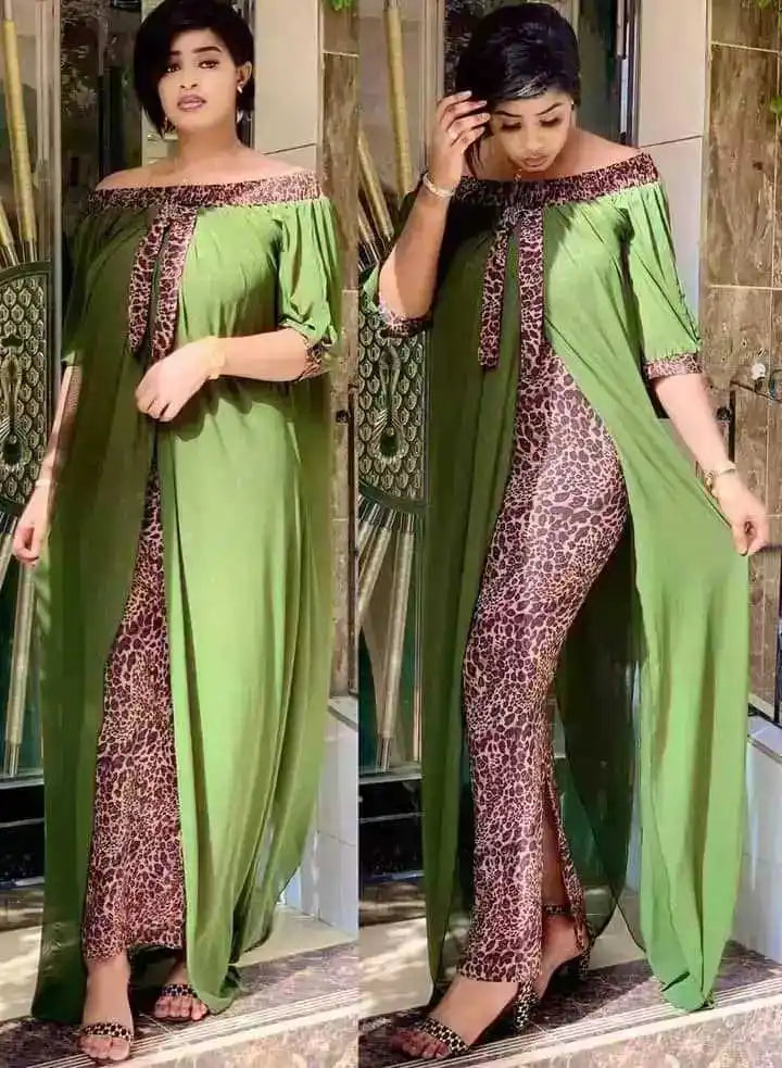 Plus Size Clothing Autumn Sexy Leopard Printed Dashiki Dresses