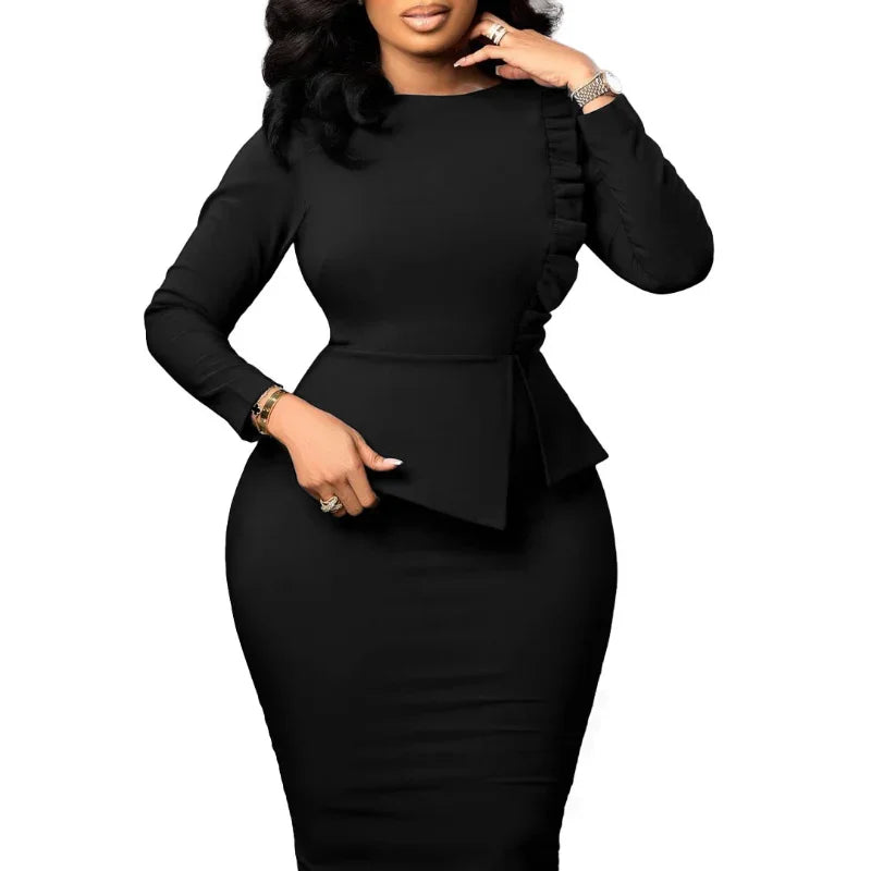 African Dresses for Women Spring Bodycon Midi Dress Waist