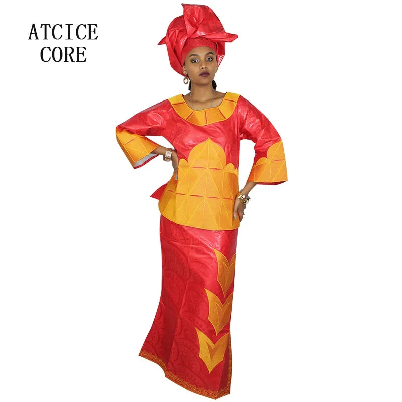 African Dresses For Women African Fabric Bazin Riche  Design