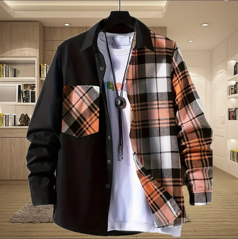 Men's spring and autumn new casual daily long-sleeved shirt