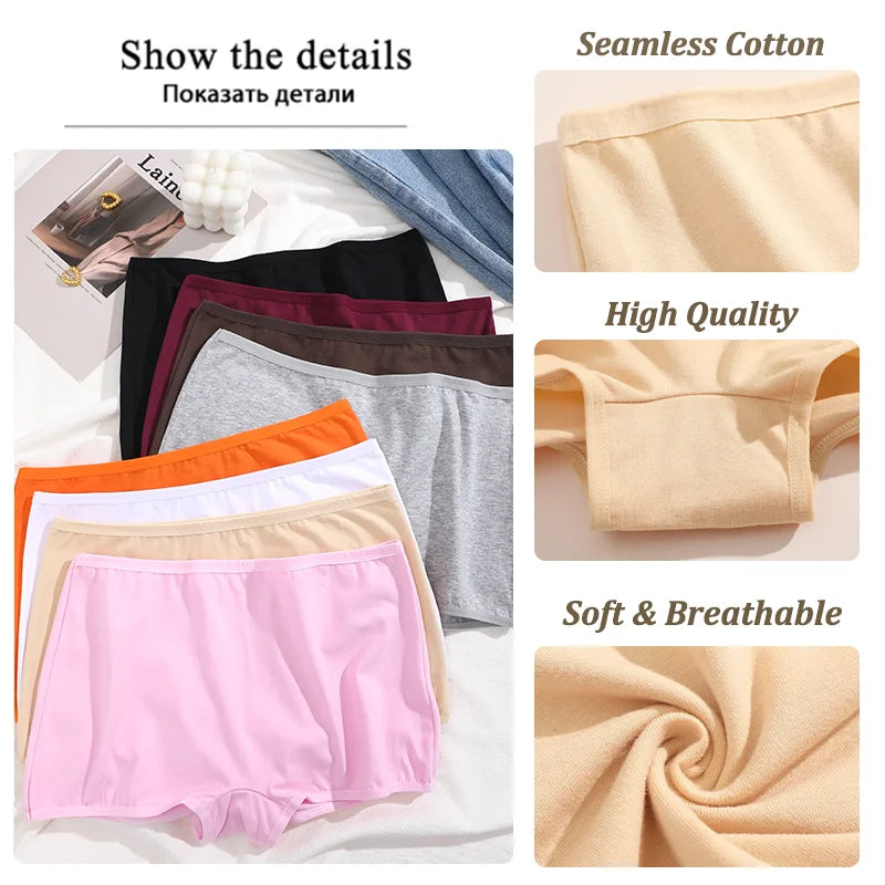 Women's Panties Cotton Seamless Sports Boxers Underwear