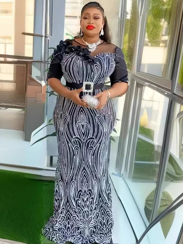 Luxury Sequin Dresses For Women Dubai African Wedding Party