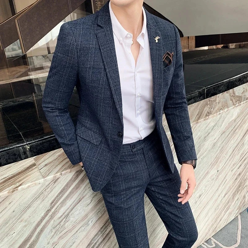 Men's Suit Jacket Vest Pants Casual Business Wearing