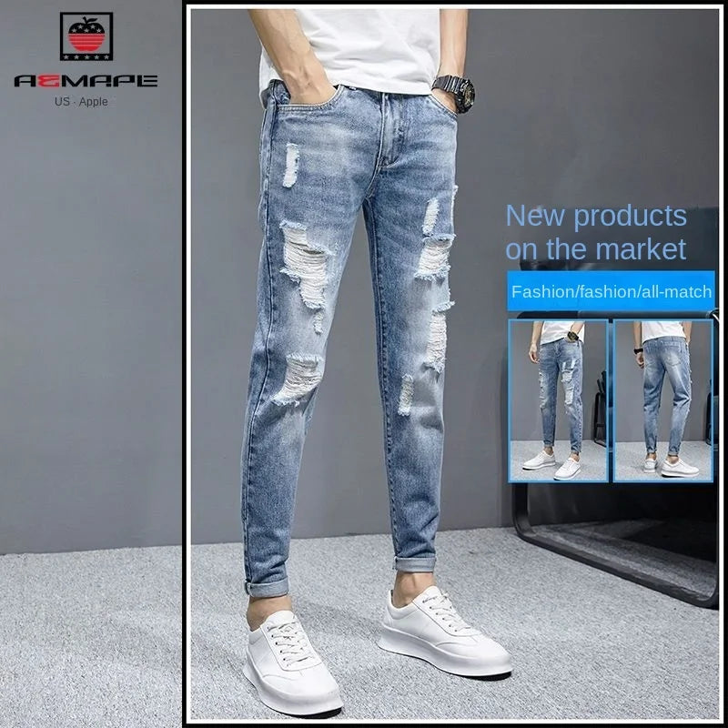 New Fashion Stylish Cowboy Men's Slim Casual Jeans