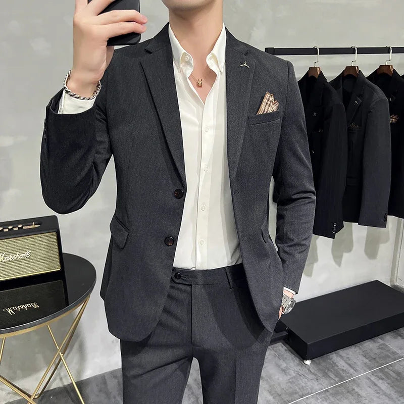 Men's Suit Jacket Vest Pants Casual Business Wearing