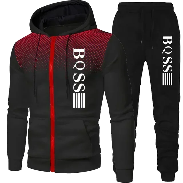 New Men's Clothing Sweatshirt Suit Fall Winter Zipper Suit Sweater
