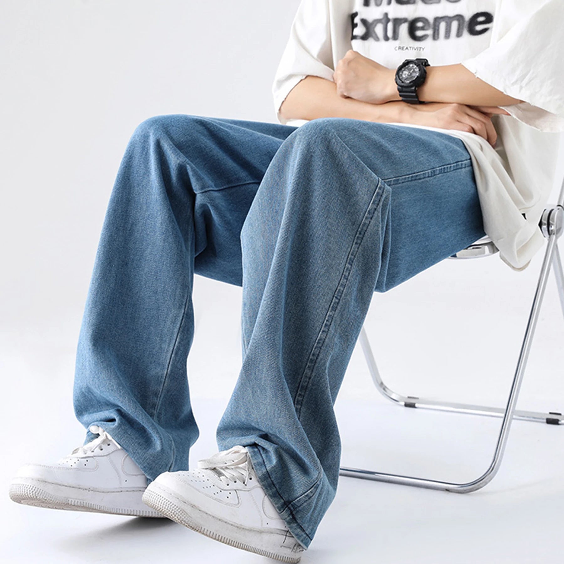 M-5XL Teenage Jeans Appear Slim and Loose Fitting Casual