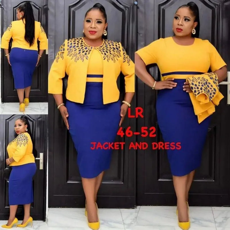 Coat and Dress Christmas African Midi Dresses Women