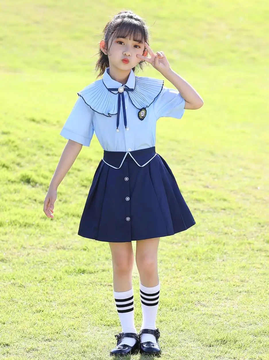 Children Boys Girls British style School Uniform For Kids