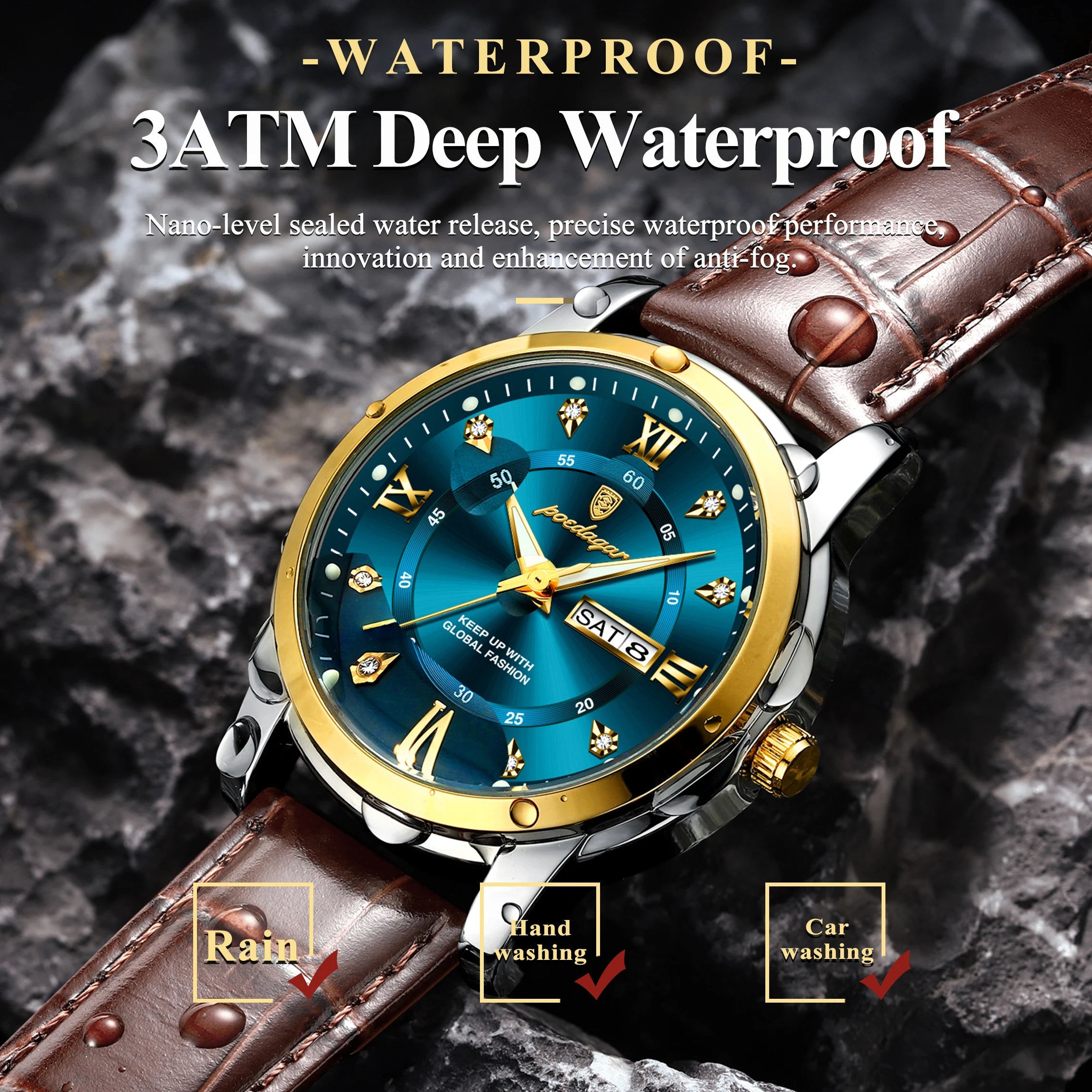 Luxury Man Wristwatch Waterproof Luminous