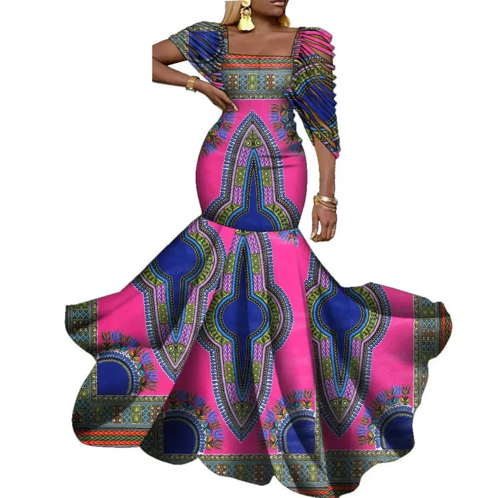 African Dresses for Women Wedding Party Elegant Lady Wax