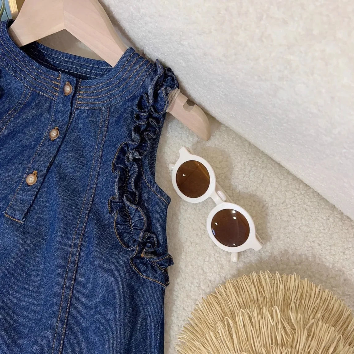 Girls Denim Dress Baby girl Jean Sleeveless Dresses