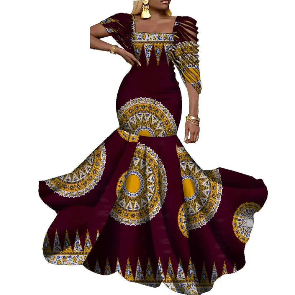 African Dresses for Women Wedding Party Elegant Lady Wax