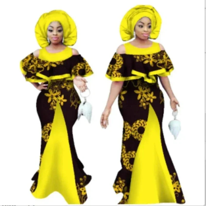 Stock Size Low Price African Tops and Skirt Set for Women