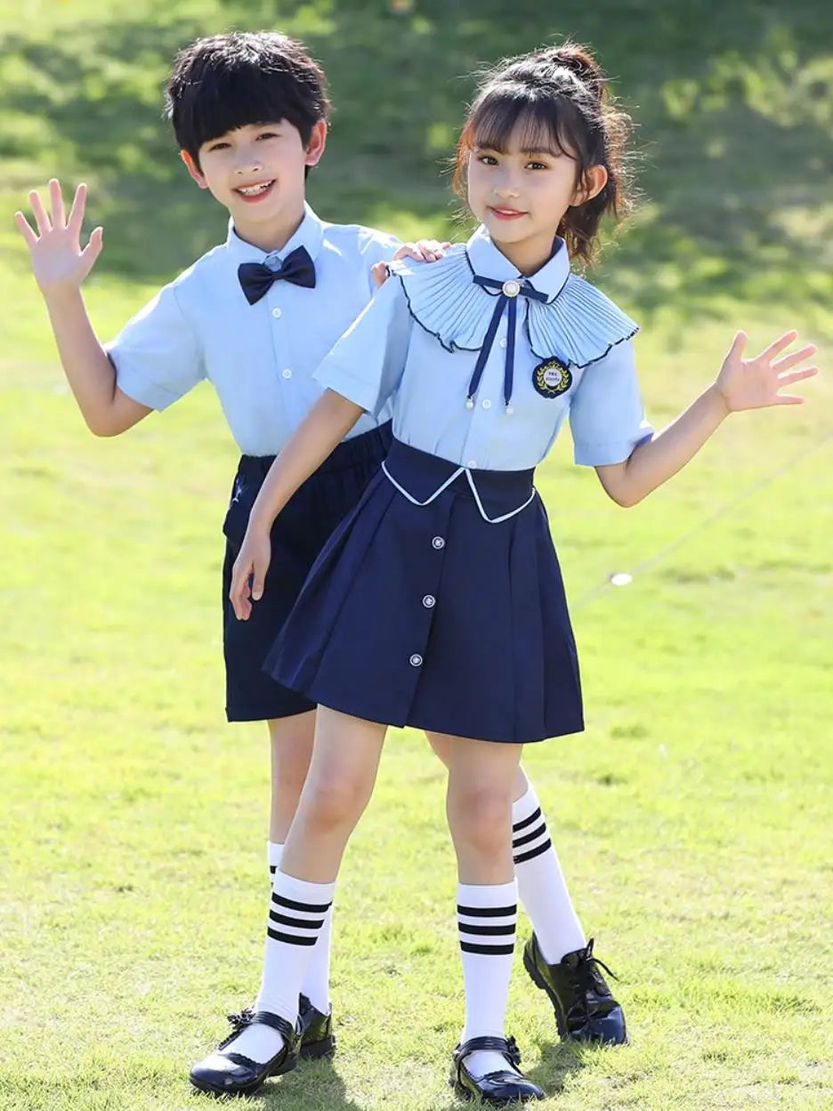 Children Boys Girls British style School Uniform For Kids