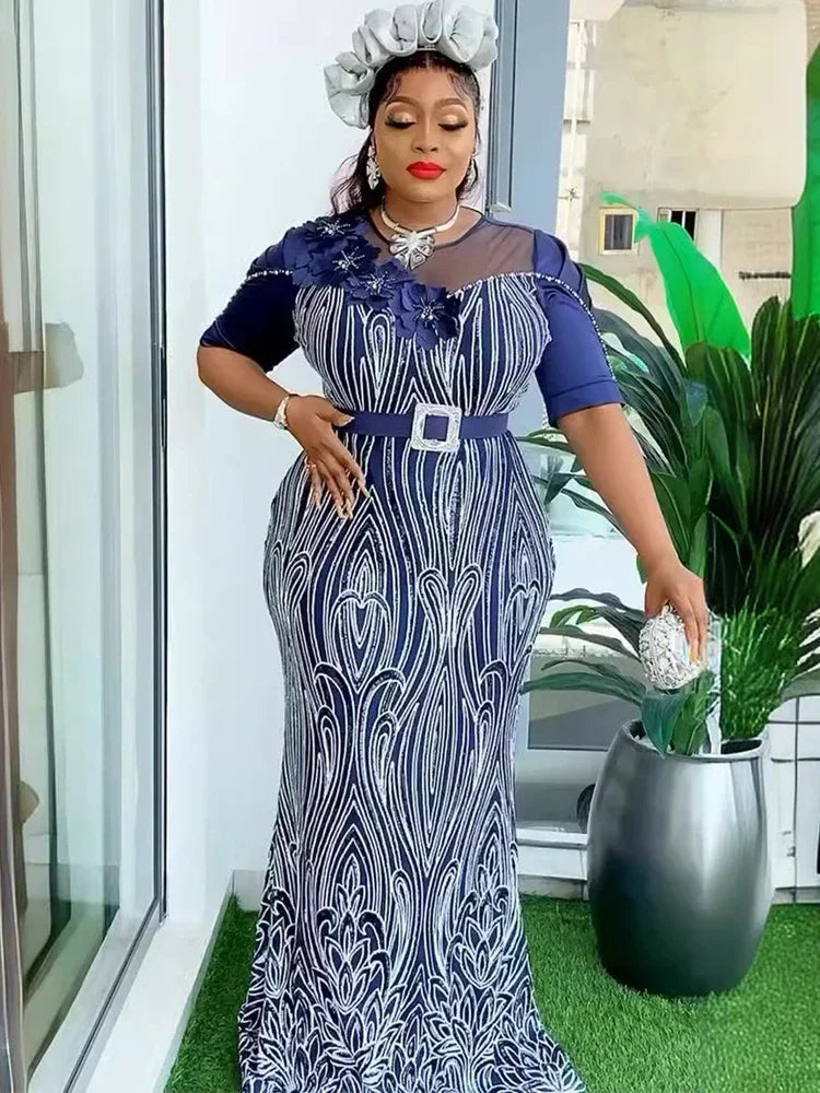 Luxury Sequin Dresses For Women Dubai African Wedding Party